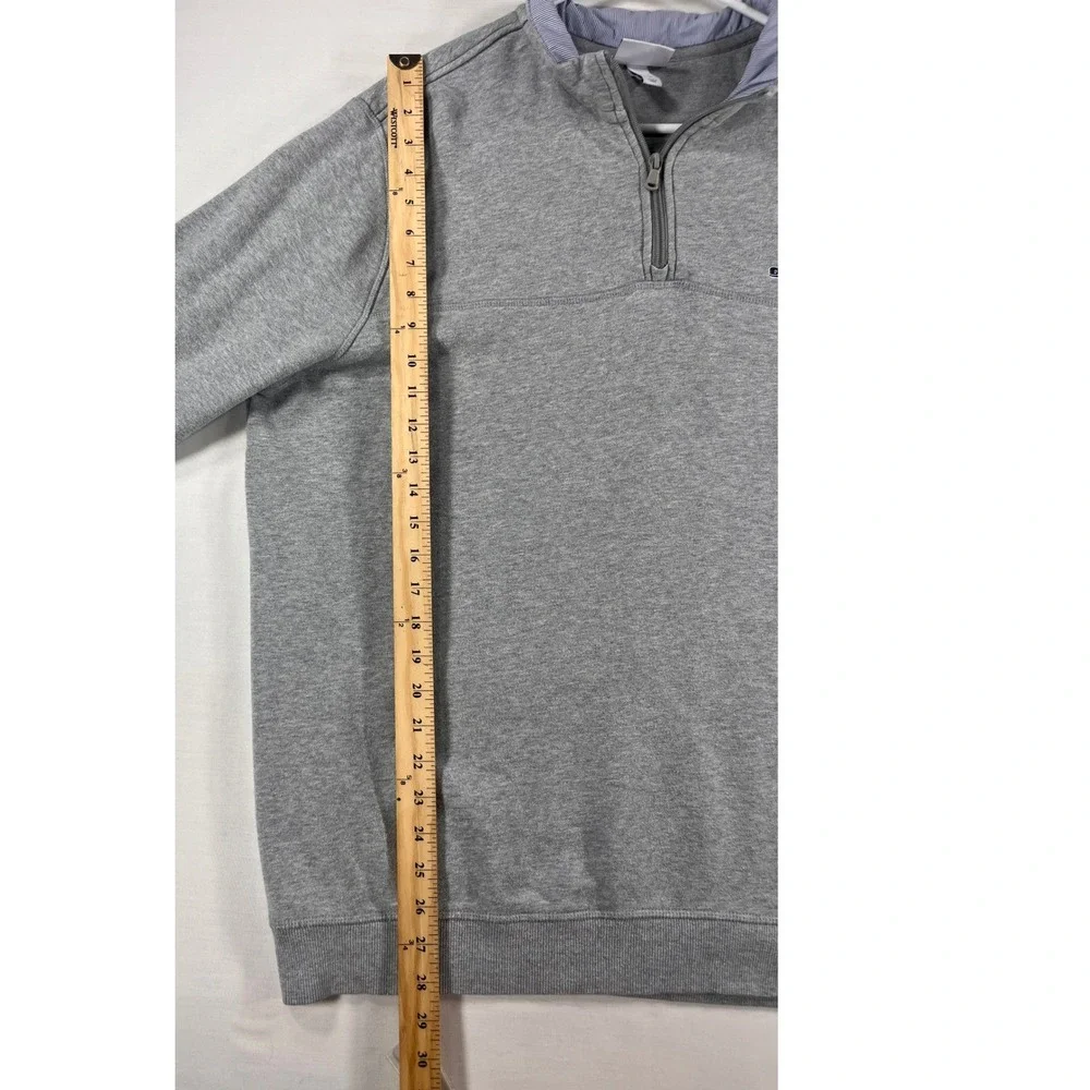 Vineyard Vines Mens Large Quarter Zip Pullover Heather Grey Sweatshirt